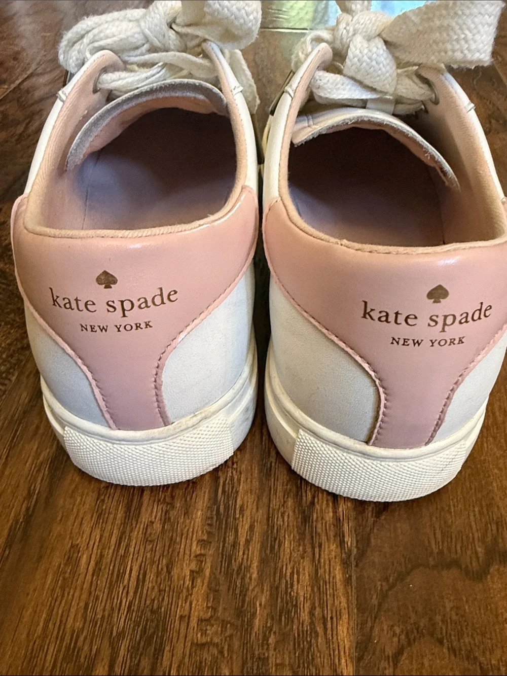 Kate Spade White and Blush Iggy Sneakers, size 7.5